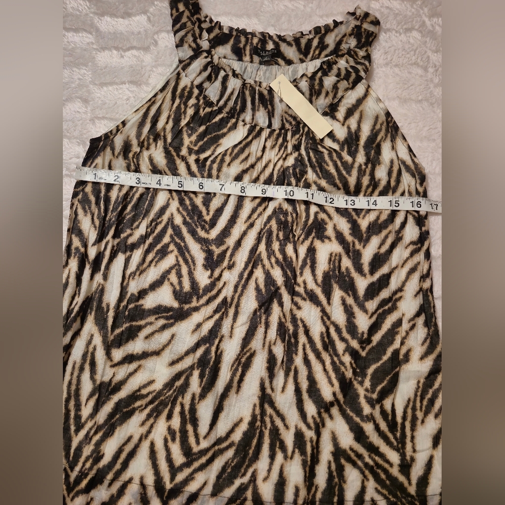 Talbots Black and White Animal Print Blouse - Picture 3 of 8